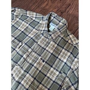 Carhartt Mens L Tall Long Sleeve Plaid Flannel Shirt Button Up Workwear